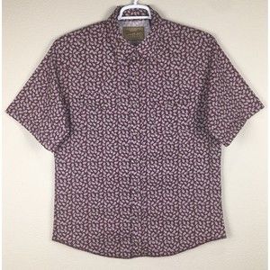 EUC Wrangler Retro Mens Auburn Paisley Short Sleeve Pearl Snap Shirt size Large